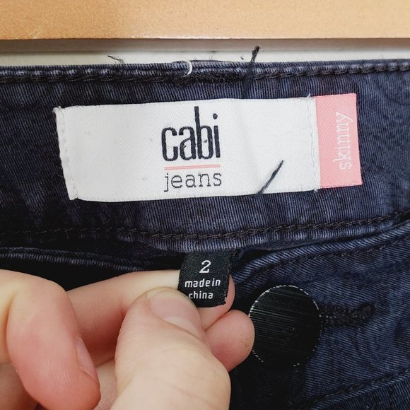 CABI Navy Floral Print Skinny Jeans - Picture 7 of 12